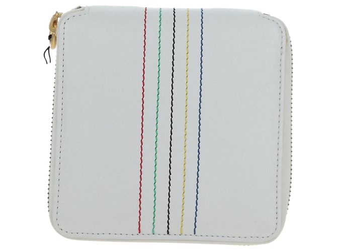 Céline CELINE 2004 Athens Olympics Limited Edition Bifold Wallet Leather Auth bs37161V White - view 2