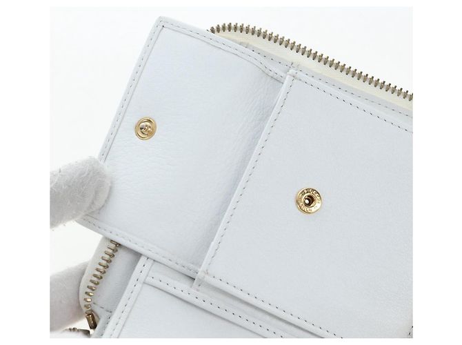 Céline CELINE 2004 Athens Olympics Limited Edition Bifold Wallet Leather Auth bs37161V White - view 23