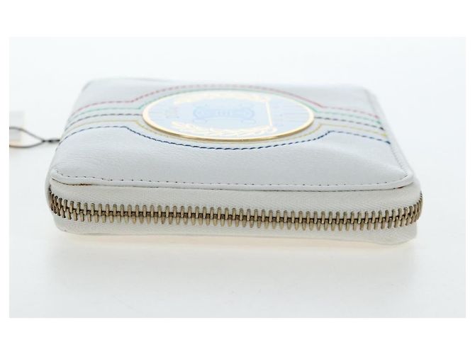 Céline CELINE 2004 Athens Olympics Limited Edition Bifold Wallet Leather Auth bs37161V White - view 3