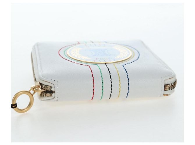 Céline CELINE 2004 Athens Olympics Limited Edition Bifold Wallet Leather Auth bs37161V White - view 5