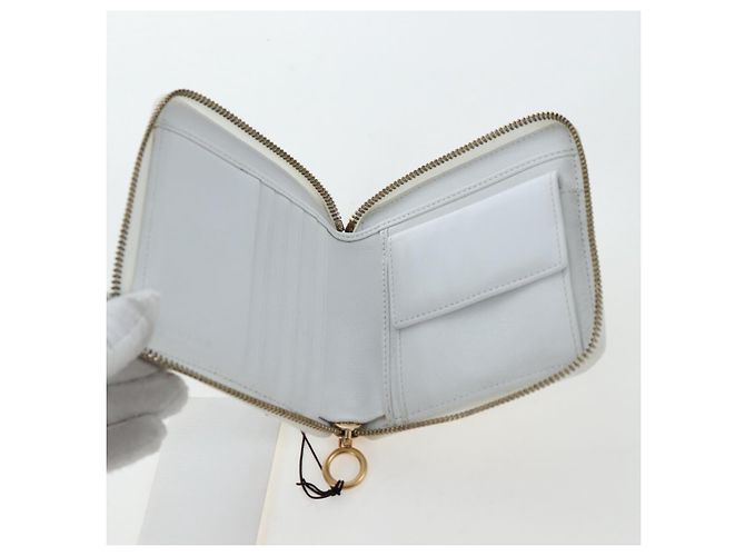 Céline CELINE 2004 Athens Olympics Limited Edition Bifold Wallet Leather Auth bs37161V White - view 9