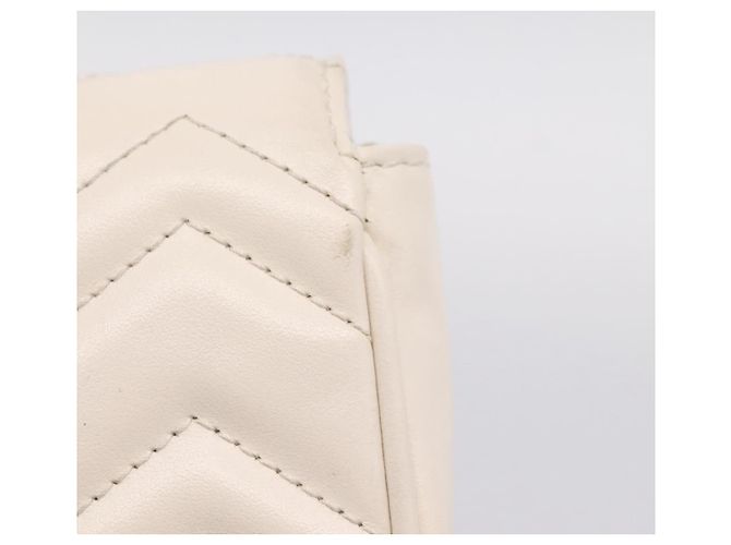 Borsa a tracolla con catena GUCCI in pelle Beige Tono Oro 476433 Auth mr3031V - vista 14