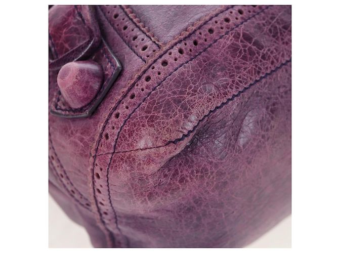 Borsa BALENCIAGA Covered Giant Day in pelle viola argento 204527 Auth 201485V Porpora - vista 16