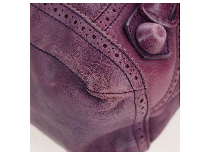 Borsa BALENCIAGA Covered Giant Day in pelle viola argento 204527 Auth 201485V Porpora - vista 17