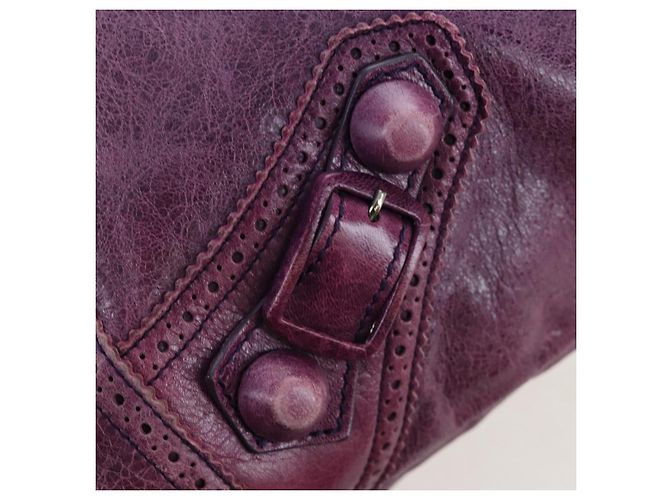 Borsa BALENCIAGA Covered Giant Day in pelle viola argento 204527 Auth 201485V Porpora - vista 20