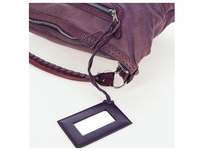 Borsa BALENCIAGA Covered Giant Day in pelle viola argento 204527 Auth 201485V Porpora - vista 21