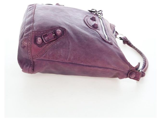 Borsa BALENCIAGA Covered Giant Day in pelle viola argento 204527 Auth 201485V Porpora - vista 4