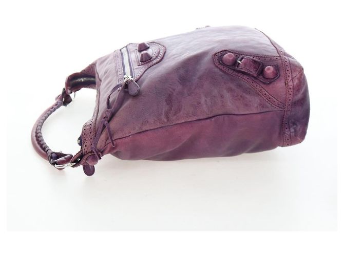Borsa BALENCIAGA Covered Giant Day in pelle viola argento 204527 Auth 201485V Porpora - vista 5
