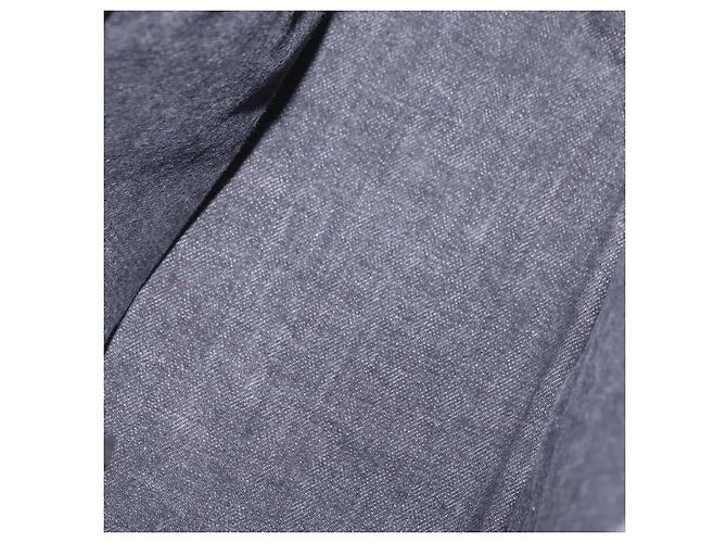 Bolsa de Ombro Miu Miu Denim 2way Gray Silver Auth 202961M Marrom Prata - vista 10