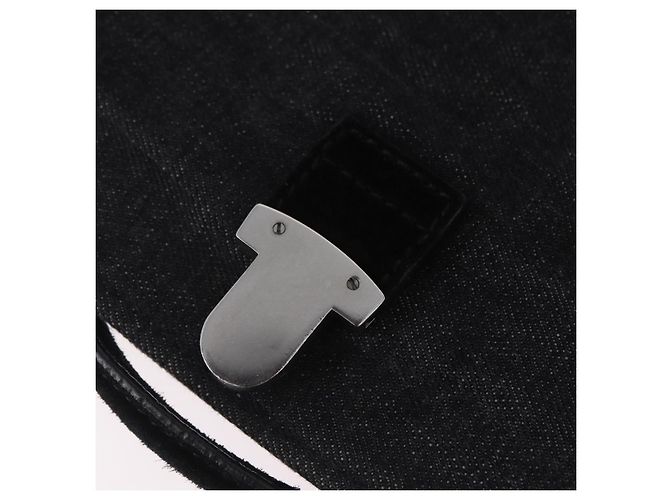 Bolsa de Ombro Miu Miu Denim 2way Gray Silver Auth 202961M Marrom Prata - vista 23