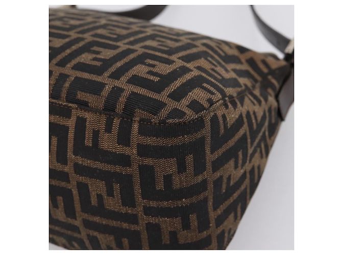 FENDI Zucca Canvas Mamma Baguette Schultertasche Braun Silber Auth mr2954V - Ansicht 16