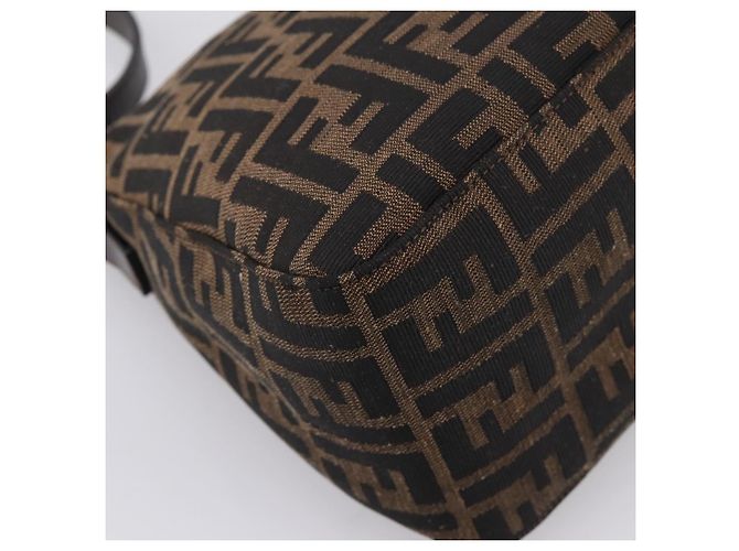 FENDI Zucca Canvas Mamma Baguette Schultertasche Braun Silber Auth mr2954V - Ansicht 17