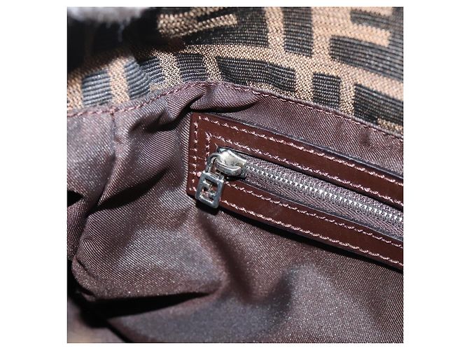 FENDI Zucca Canvas Mamma Baguette Schultertasche Braun Silber Auth mr2954V - Ansicht 24