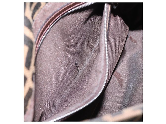 FENDI Zucca Canvas Mamma Baguette Schultertasche Braun Silber Auth mr2954V - Ansicht 25