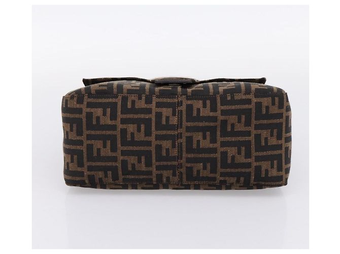 FENDI Zucca Canvas Mamma Baguette Schultertasche Braun Silber Auth mr2954V - Ansicht 5