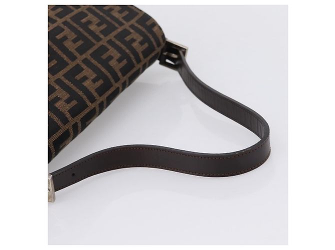 FENDI Zucca Canvas Mamma Baguette Schultertasche Braun Silber Auth mr2954V - Ansicht 7