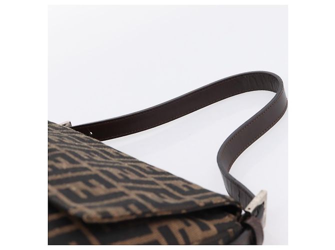 FENDI Zucca Canvas Mamma Baguette Schultertasche Braun Silber Auth mr2954V - Ansicht 8