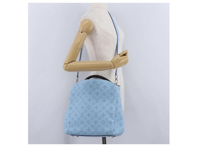 Borsa LOUIS VUITTON Monogram Mahina Babylone PM Ice blue M50907 LV Auth 203195V Blu chiaro - vista 27