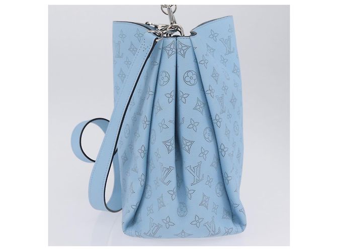 Borsa LOUIS VUITTON Monogram Mahina Babylone PM Ice blue M50907 LV Auth 203195V Blu chiaro - vista 3