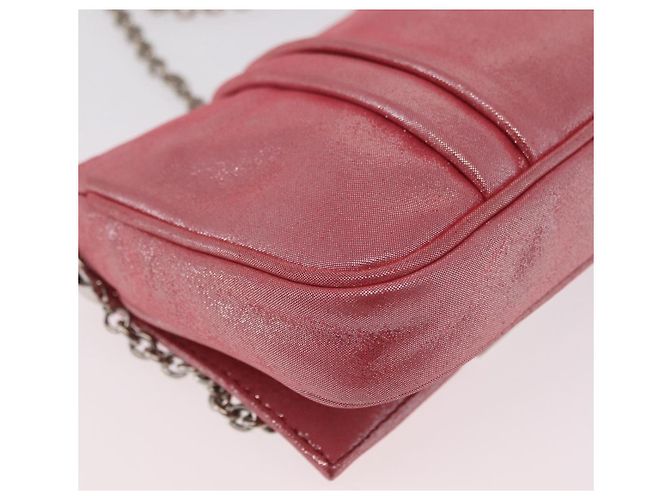 FENDI Mia Pochette Borsa a tracolla con catena Pelle Rosa Argento 8BP046 Auth 204918M - vista 16