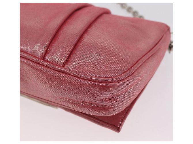 FENDI Mia Pochette Borsa a tracolla con catena Pelle Rosa Argento 8BP046 Auth 204918M - vista 17