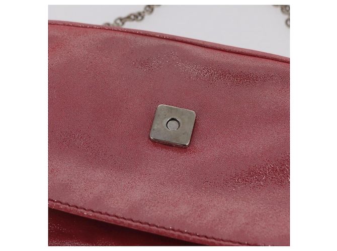 FENDI Mia Pochette Borsa a tracolla con catena Pelle Rosa Argento 8BP046 Auth 204918M - vista 20