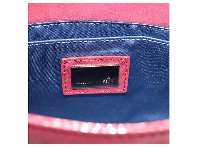 FENDI Mia Pochette Borsa a tracolla con catena Pelle Rosa Argento 8BP046 Auth 204918M - vista 21
