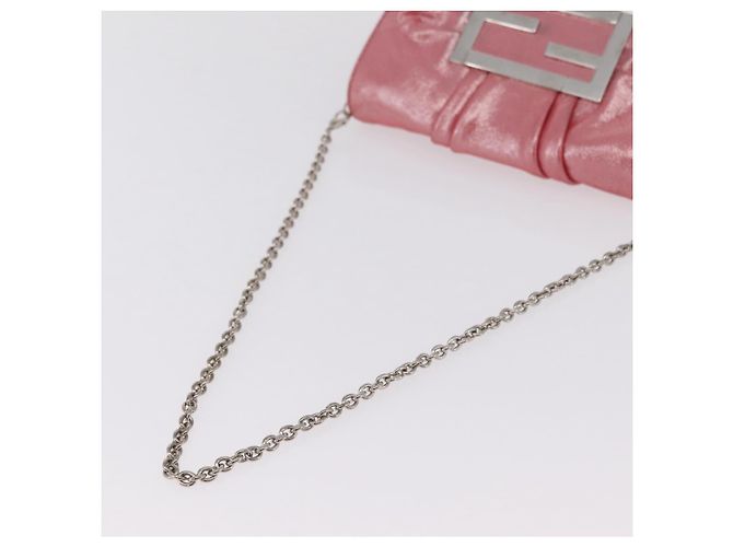 FENDI Mia Pochette Borsa a tracolla con catena Pelle Rosa Argento 8BP046 Auth 204918M - vista 7