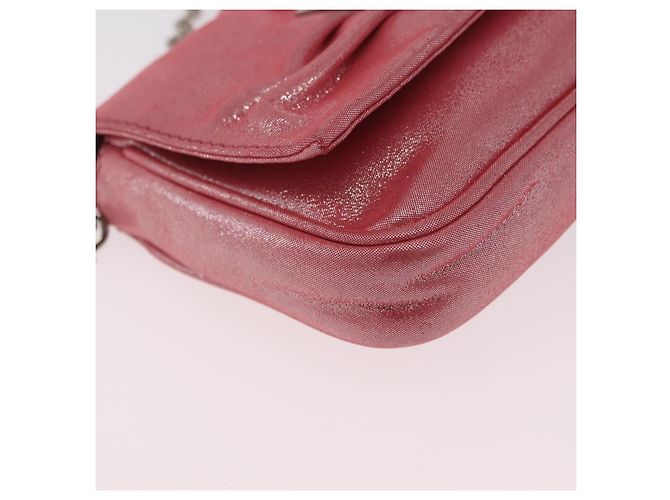 FENDI Mia Pochette Borsa a tracolla con catena Pelle Rosa Argento 8BP046 Auth 204918M - vista 8