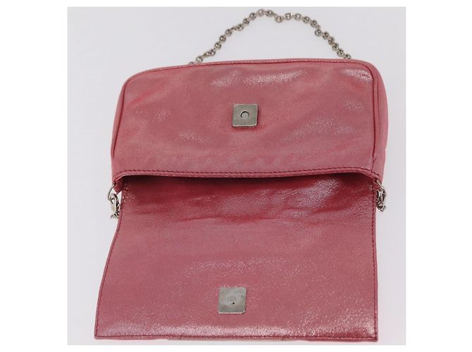 FENDI Mia Pochette Borsa a tracolla con catena Pelle Rosa Argento 8BP046 Auth 204918M - vista 9