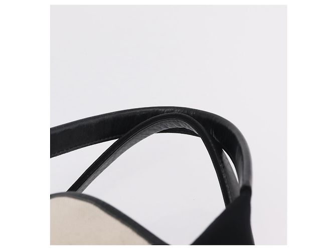 Borsa BALENCIAGA Navy Cabas S Canvas White Black 339933 Auth 204200 Nero Bianco - vista 17