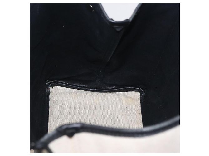 Borsa BALENCIAGA Navy Cabas S Canvas White Black 339933 Auth 204200 Nero Bianco - vista 22