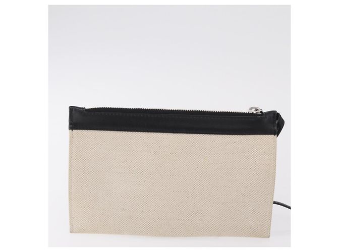 Borsa BALENCIAGA Navy Cabas S Canvas White Black 339933 Auth 204200 Nero Bianco - vista 25