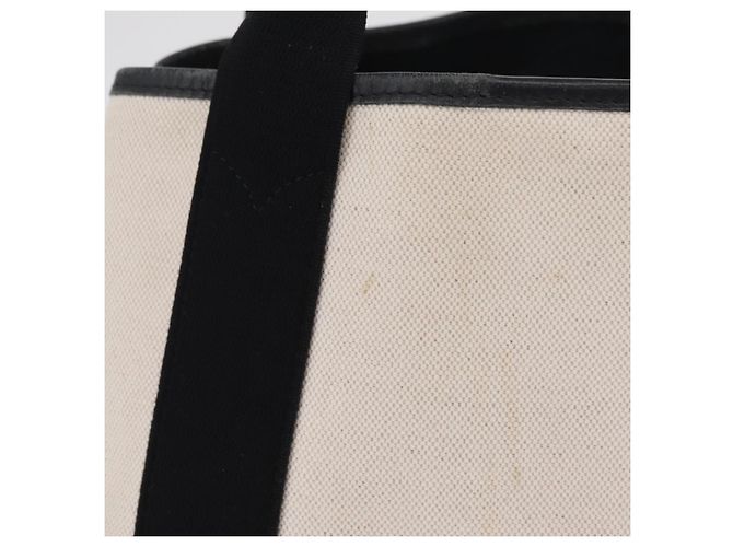 Borsa BALENCIAGA Navy Cabas S Canvas White Black 339933 Auth 204200 Nero Bianco - vista 4