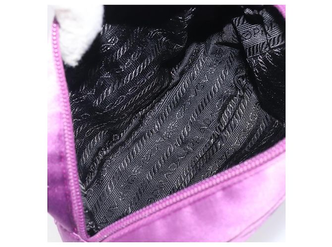 Pouch PRADA Raso Viola Argento Auth bs37251 Porpora - vista 11