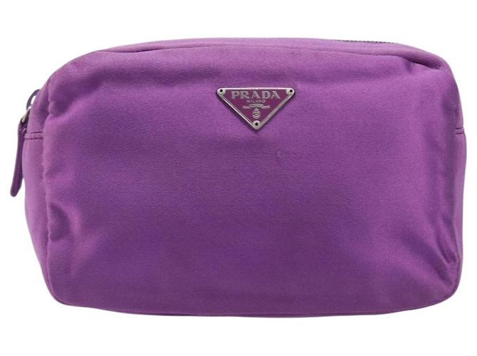Pouch PRADA Raso Viola Argento Auth bs37251 Porpora - vista 13