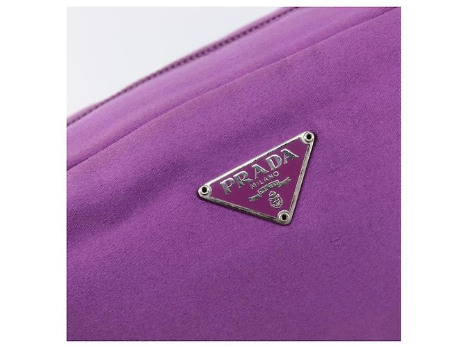 Pouch PRADA Raso Viola Argento Auth bs37251 Porpora - vista 17