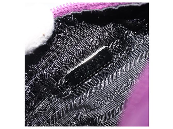 Pouch PRADA Raso Viola Argento Auth bs37251 Porpora - vista 18