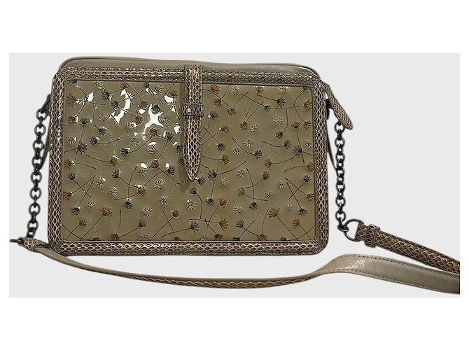 Borsa Bottega Veneta beige a fiori - vista 5