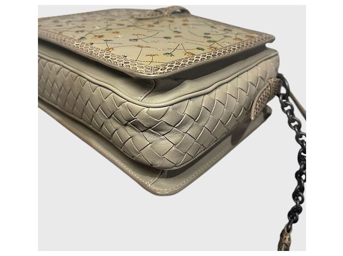 Borsa Bottega Veneta beige a fiori - vista 7