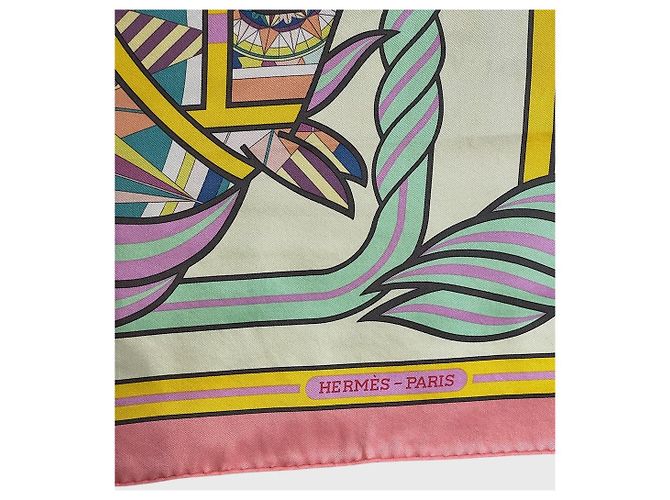 Pañuelo Hermès Quadrige rose Rosa - vista 4