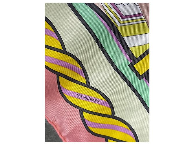 Pañuelo Hermès Quadrige rose Rosa - vista 7