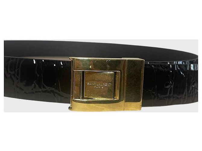 Autre Marque Saint Laurent Gürtel schwarz T.85 - Ansicht 3