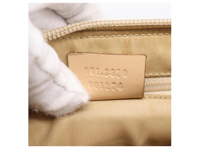 Borsa GUCCI GG Canvas Bamboo Beige Silver 001 3870 Auth mr2927A Argento - vista 12