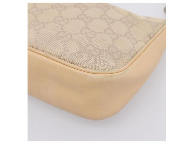 Borsa GUCCI GG Canvas Bamboo Beige Silver 001 3870 Auth mr2927A Argento - vista 14