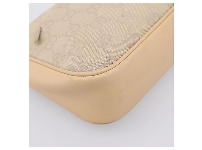 Borsa GUCCI GG Canvas Bamboo Beige Silver 001 3870 Auth mr2927A Argento - vista 15