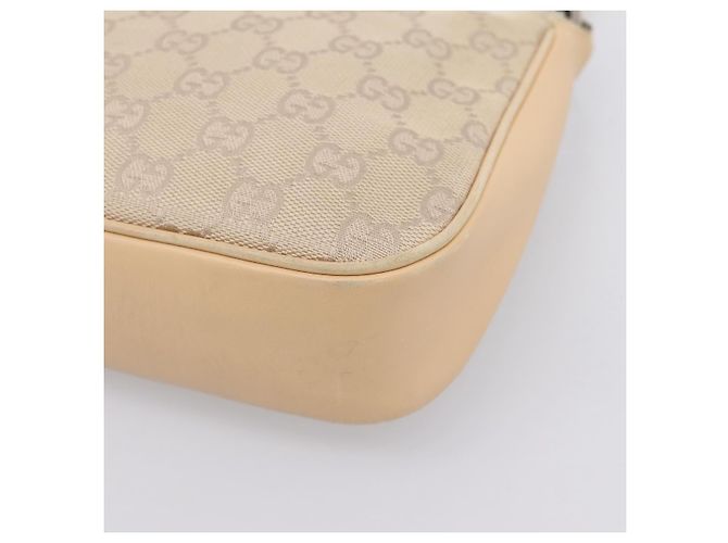 Borsa GUCCI GG Canvas Bamboo Beige Silver 001 3870 Auth mr2927A Argento - vista 16