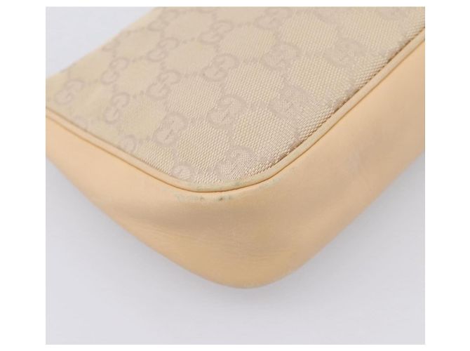 Borsa GUCCI GG Canvas Bamboo Beige Silver 001 3870 Auth mr2927A Argento - vista 17