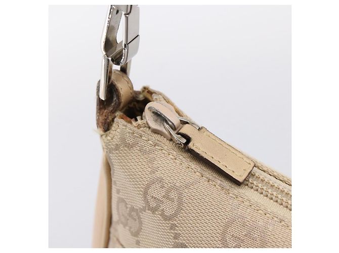Borsa GUCCI GG Canvas Bamboo Beige Silver 001 3870 Auth mr2927A Argento - vista 18
