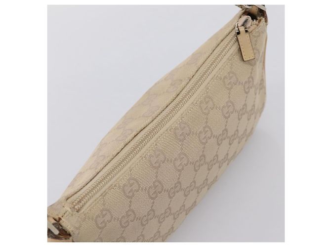 Borsa GUCCI GG Canvas Bamboo Beige Silver 001 3870 Auth mr2927A Argento - vista 6